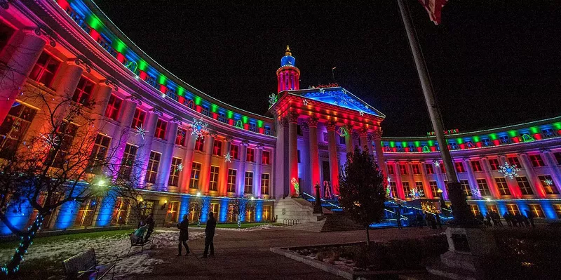 Image: The Denver City and County Building Lights the Lights on November 26; see them through January 23.