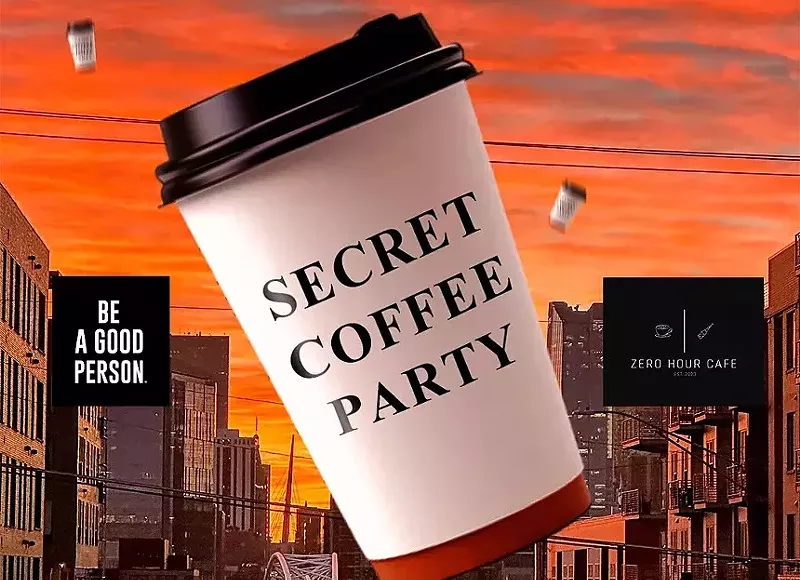 Image: coffee cup over Denver