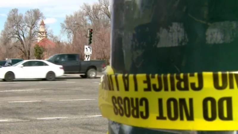 Image: The scene of a fatal hit-and-run crash near the intersection of Martin Luther King Jr. Boulevard and Colorado Boulevard on April 1.