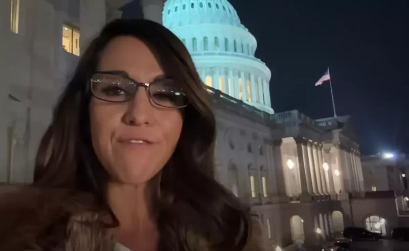 Image: Rep. Lauren Boebert, expressing what she really thinks about public service and the interests of Colorado voters. We think it starts with F.