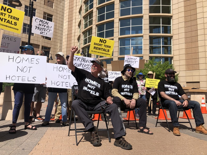 The Foothills Community Action Group at a protest in Golden on July 14.