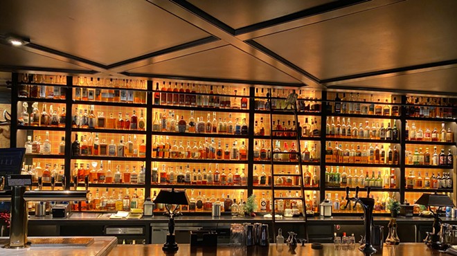 bar back lined with bottles