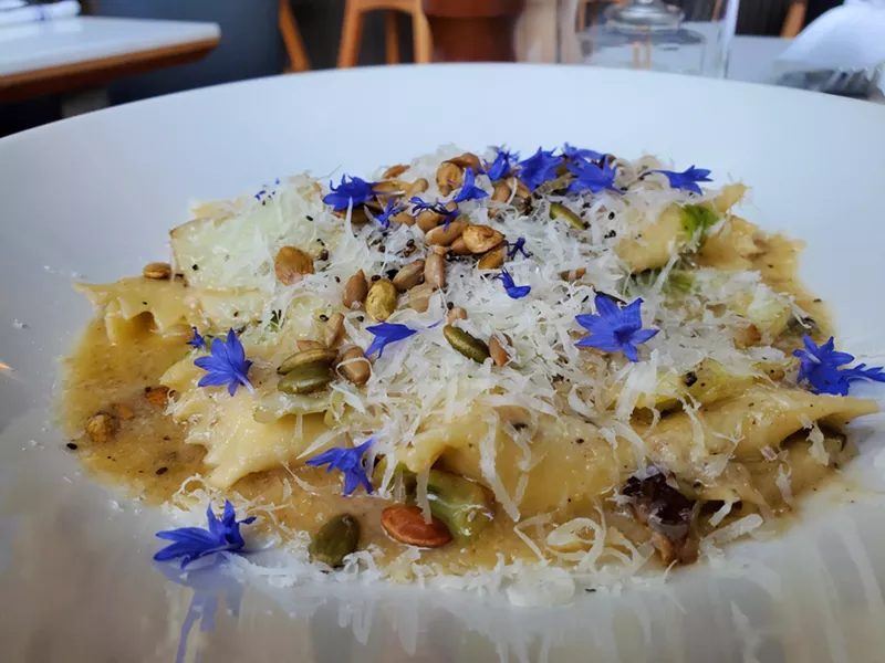 Image: The porcini and morel agnolotti at Point Easy.