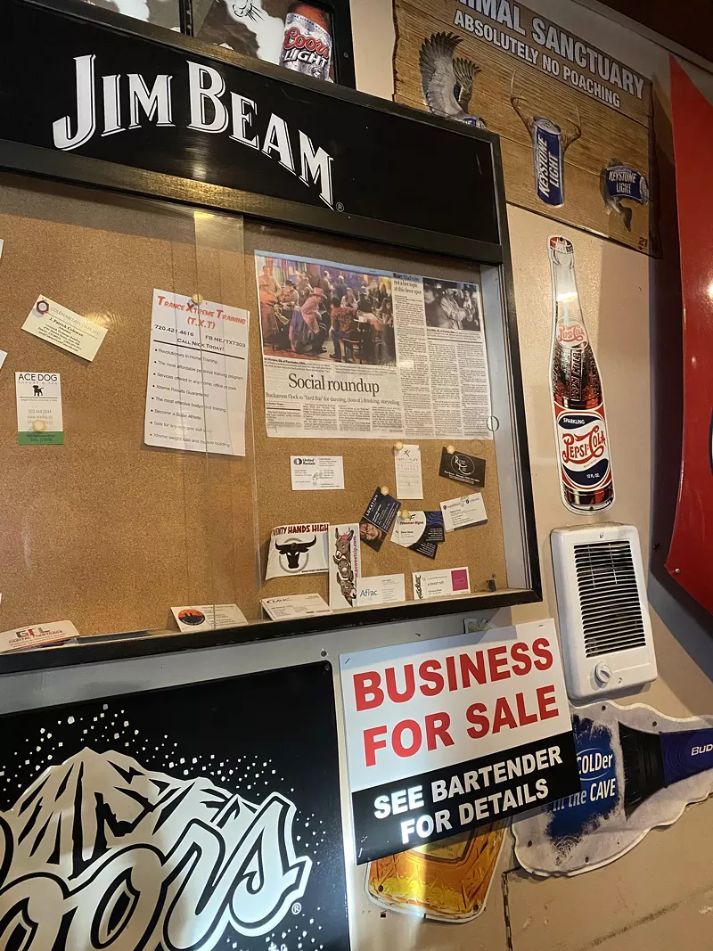 Image: The billboard outside the Stockyard Saloon.