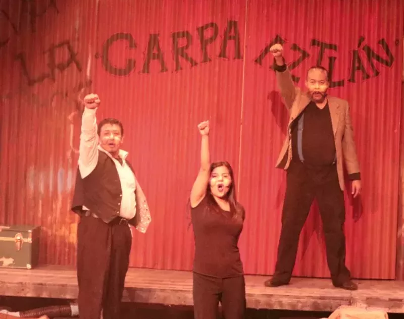 Image: chicano theater activists on stage