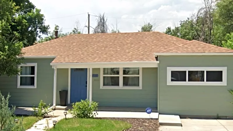 Image: This three-bedroom, two-bathroom, 948-square-foot home at 4705 Newton Street is currently listed at $574,000 — just over the median price for a single family home in Denver during October.