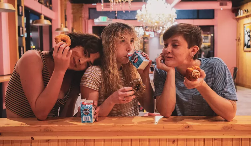 Image: From left: Rylee Dunn, Tess Condron and Em Troughton of Blankslate.