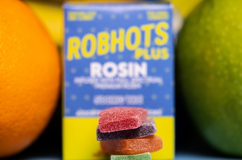 Robhots Plus gummies include strain-specific terpene information on the packaging.