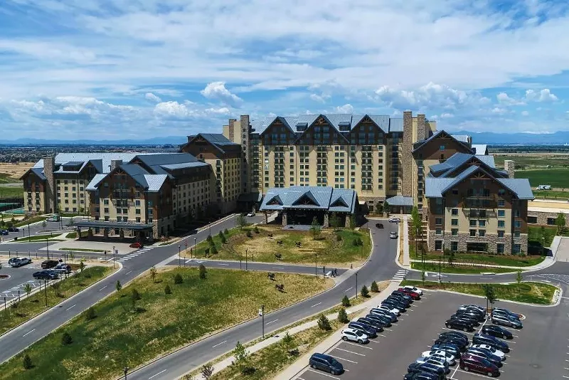 Image: The Gaylord Rockies Resort and Convention Center is a notable landmark in Aurora.