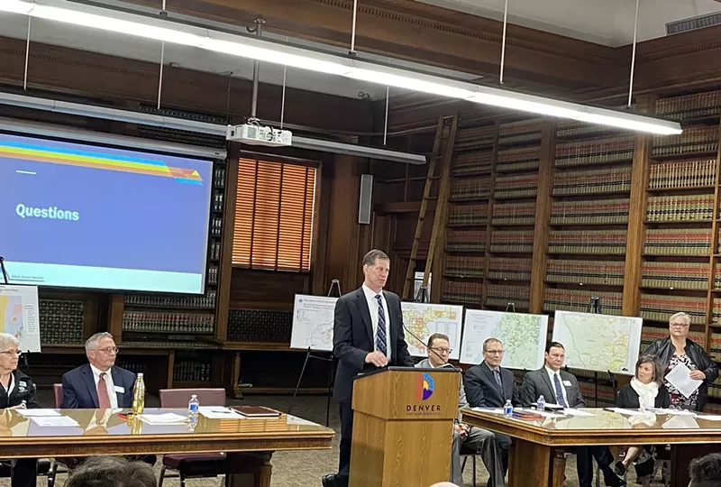 Image: County assessors from the Denver metro area at a press conference on April 26 to announce the skyrocketing property values.