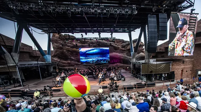 the Beach Boys performing at Red Rocks in 2025