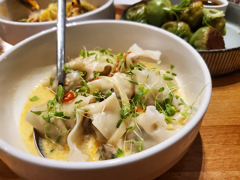 Image: wontons in a white bowl