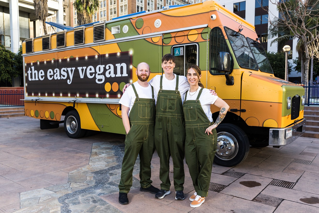 Matt Heikkila (left), Taylor Herbert and Alexi Mandolini represented The Easy Vegan in the Great Food Truck Race.