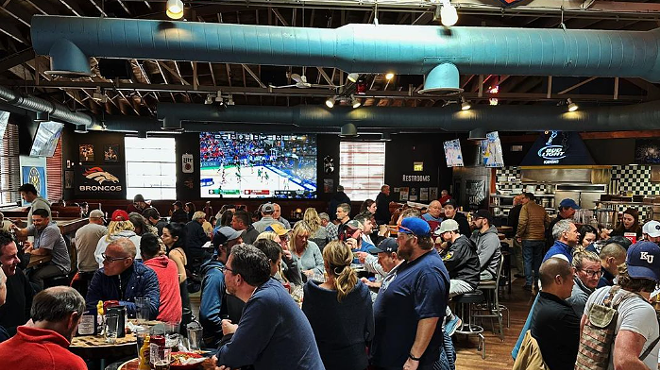 crowd in a sports bar