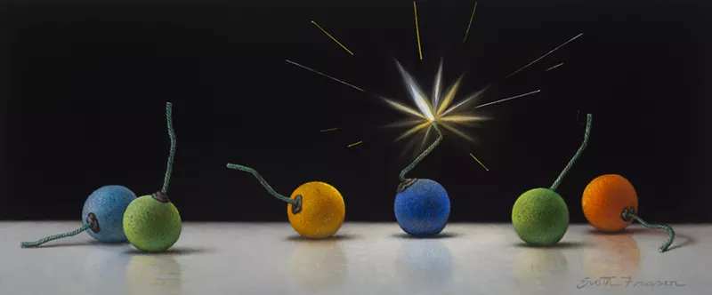 Image: Scott Fraser, "6 Smoke Bombs," 5x12 oil on board.