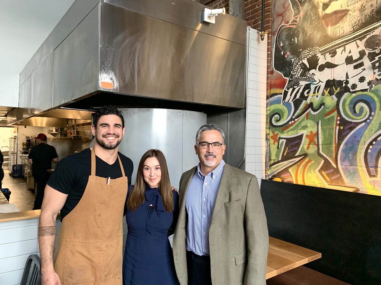 Manny Barella, Selene Nestor and John Jaramillo of the Hispanic Restaurant Association.