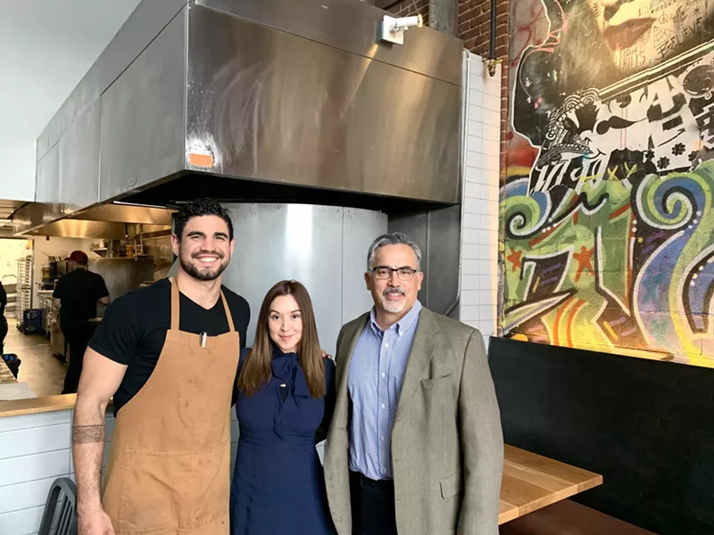 Image: Manny Barella, Selene Nestor and John Jaramillo of the Hispanic Restaurant Association.
