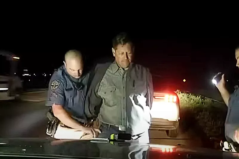 Image: A screenshot of Colorado State Patrol footage of House Minority Leader Mike Lynch's DUI arrest.