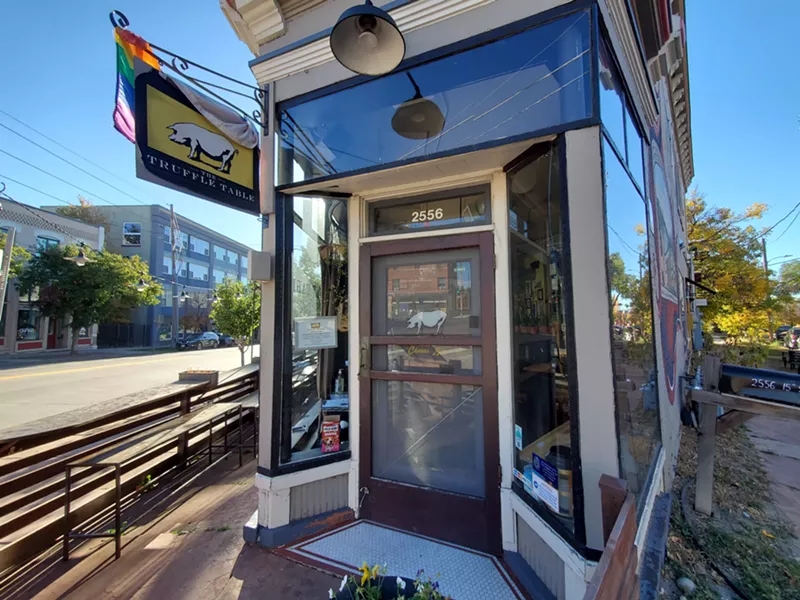 Image: the front door of a restaurant