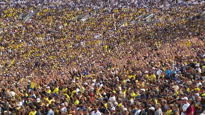 The crowd wave during a Michigan football game