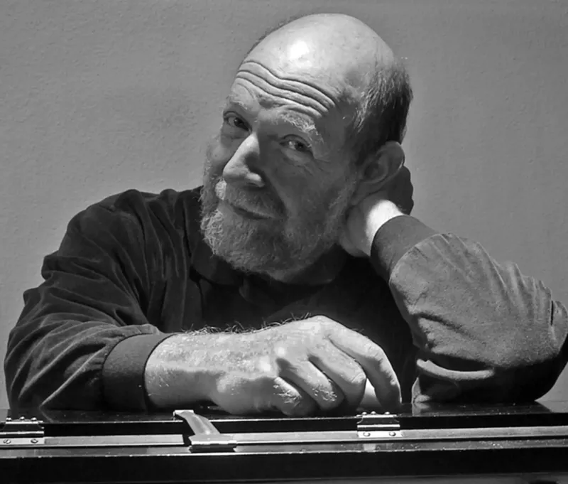 Image: Art Lande sitting at a piano