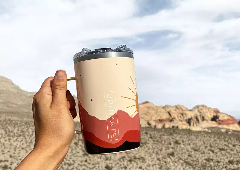 Image: A tumbler in the Mountainscape pattern.