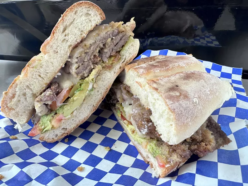Image: a torta sandwich with breaded steak