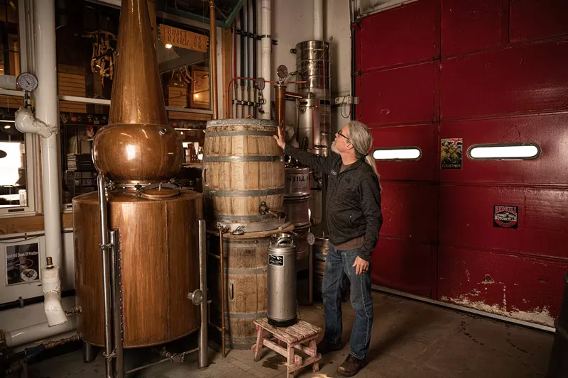 Image: Spirit Hound head distiller Craig Engelhorn built the equipment used for the award-winning whisky by hand.