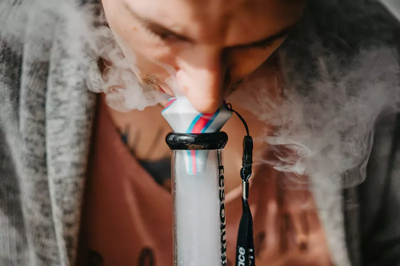 Image: The original MouthPeace is a funnel-shaped piece of silicone that can be attached to any bong, bowl, or pipe.