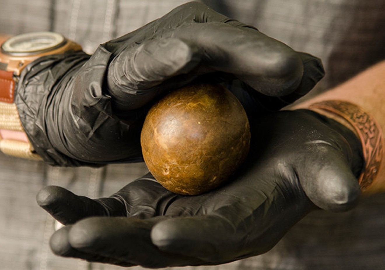 A ball of Moroccan hash, a classic form of hashish, is rolled at the Greenery Hash Factory.