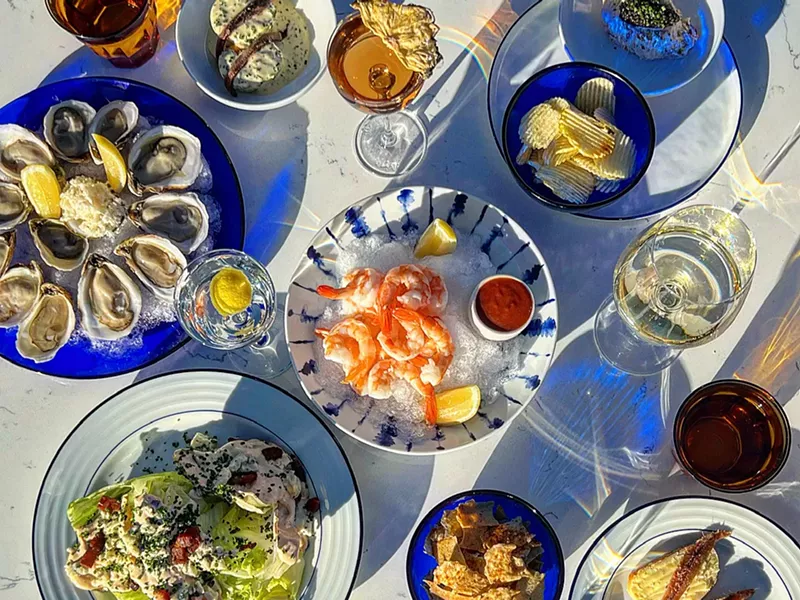 Image: various seafood on plates