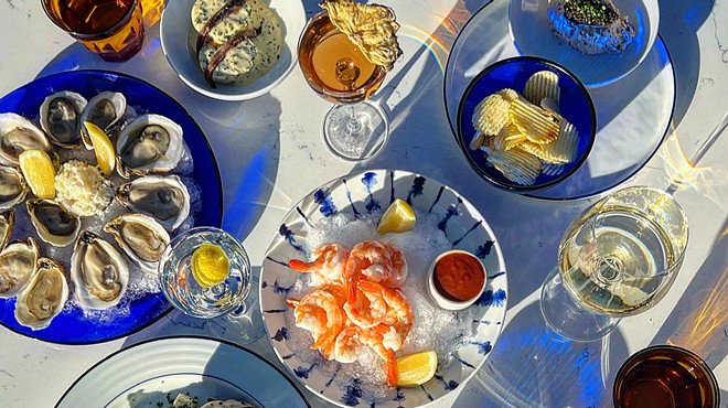 various seafood on plates