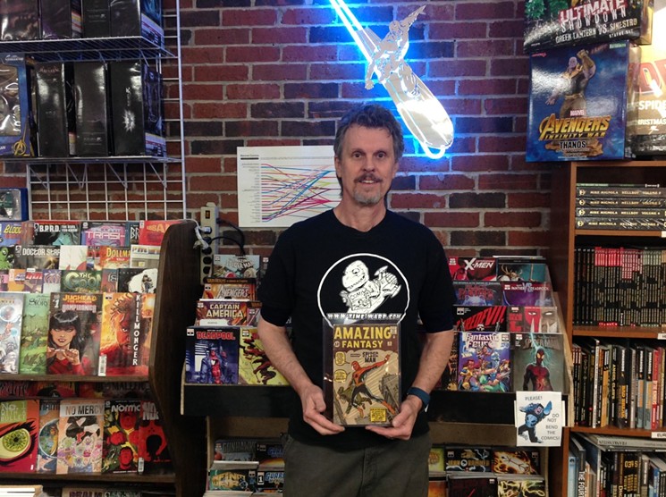 Time Warp Comics' Wayne Winsett, surrounded by a small section of all his cool stuff. - WAYNE WINSETT