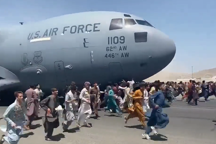 The United States worked to evacuate tens of thousands of Afghan nationals in August. - TWITTER