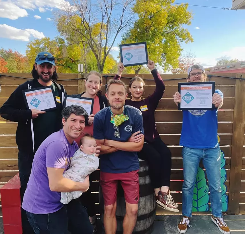 Staff from three breweries celebrate their completion of the Blue Bench training program. - CELLAR WEST ARTISAN BEER