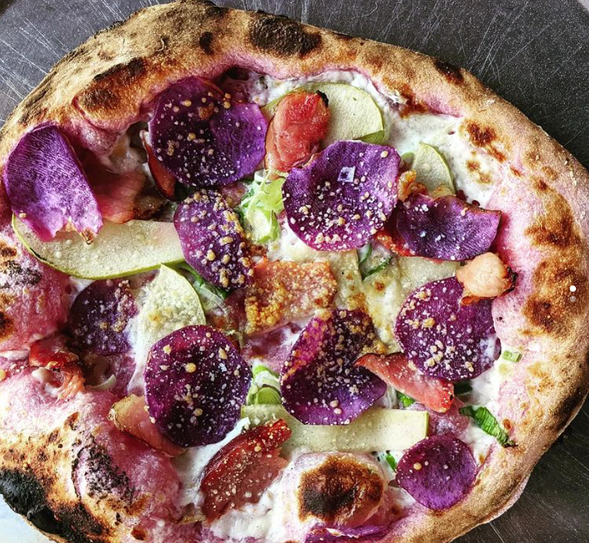 Pizza, but make it funky, with a pink-hued beet-infused crust. - THE FUNKY FLAME/INSTAGRAM