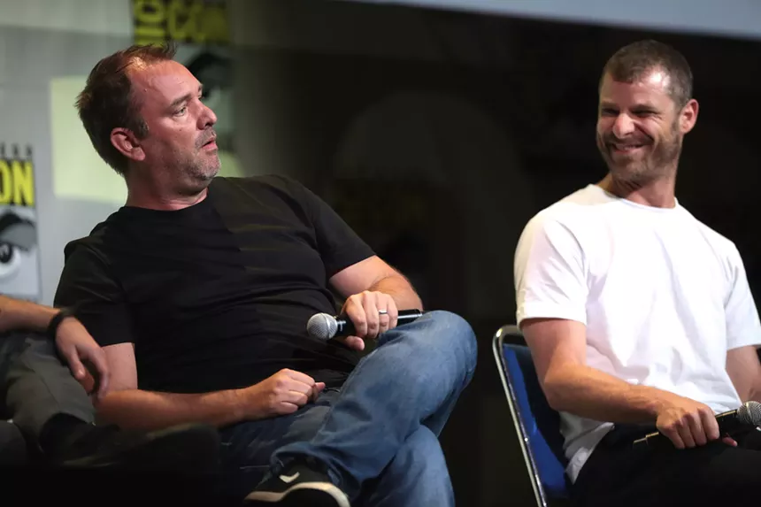 Colorado natives Trey Parker and Matt Stone broke their news to Governor Jared Polis. - GAGE SKIDMORE AT FLICKR