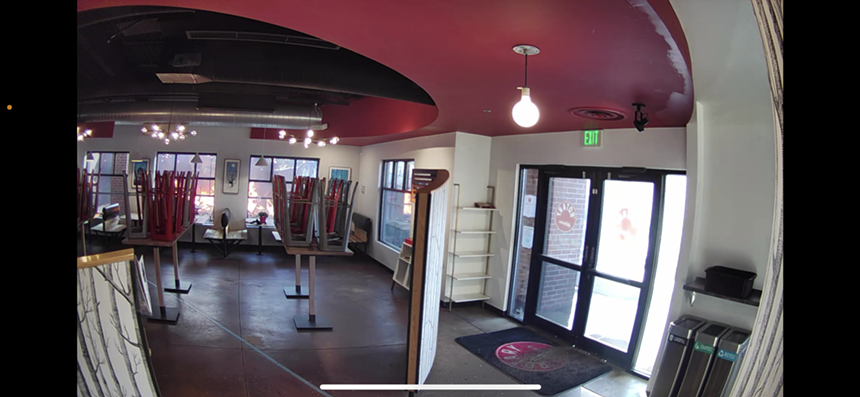 Ring security camera footage shows the Marshall fire closing in on the Rotary's Louisville location on December 30. - THE ROTARY