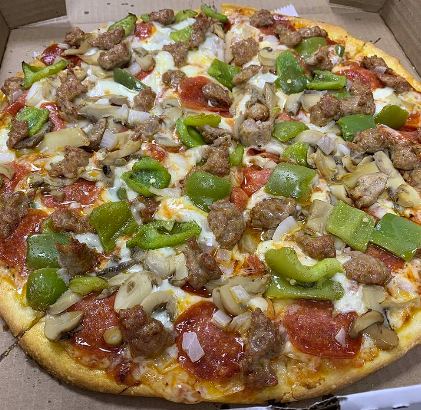 The Romano Special Pizza with sausage, mushroom, pepperoni, oven-roasted green peppers and onion. - ROMANO'S PIZZERIA/INSTAGRAM