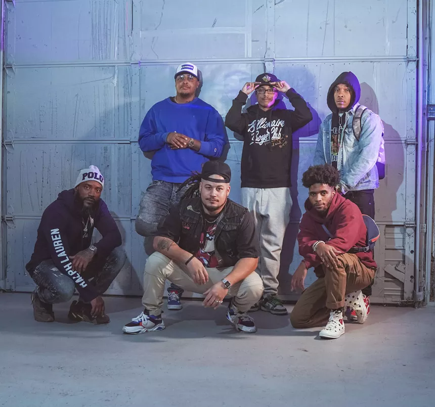 Saturday's lineup includes (from left to right) HA$H, A Meazy, Dj Thred Savage, Myell Westcoast, God Remember and PG. - L8GACY LLC