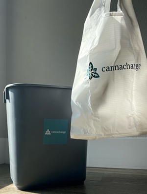 Cannachange's collection bin and recyclable shopping bag. - COURTESY OF CANNACHANGE