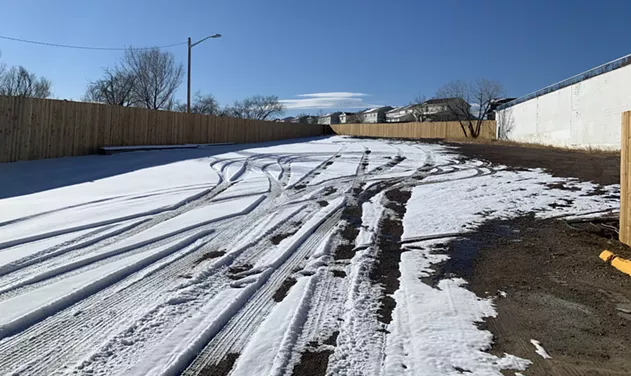 The property's deep parking lot will host music shows and food trucks, according to owner Joshua Davis. - THOMAS MITCHELL