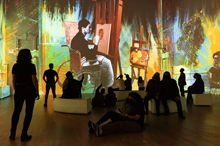 Massimiliano Siccardi creates moving projections for the immersive show. - KYLE FLUBACKER