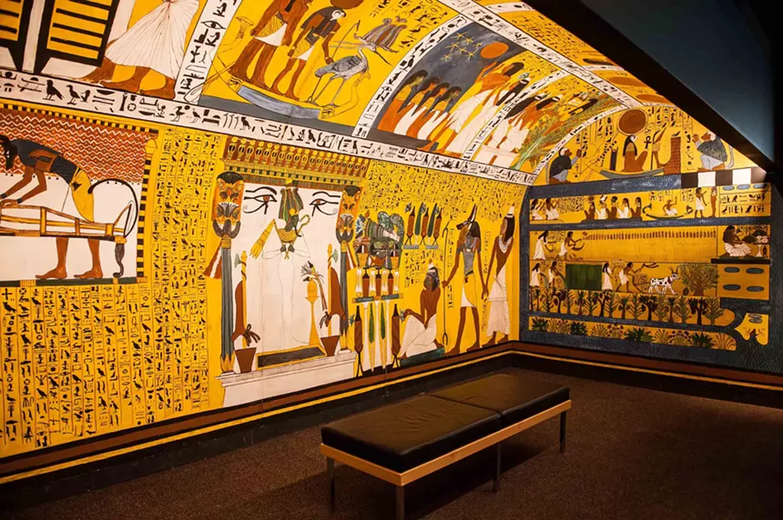 A wall of hieroglyphs from Egypt: The Time of the Pharaohs. - COURTESY OF DENVER MUSEUM OF NATURE AND SCIENCE