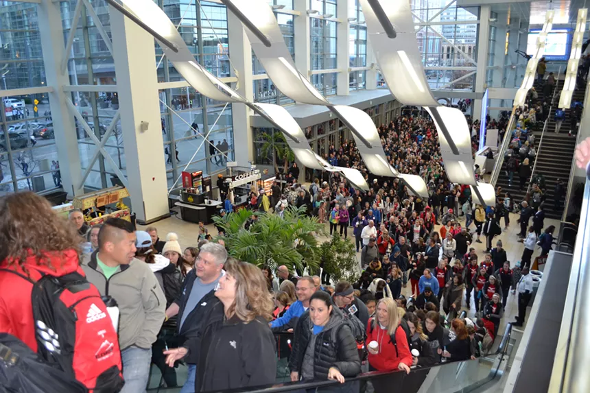 People flood the Convention Center for the Colorado Crossroads volleyball tournament each year. - COLORADO CROSSROADS