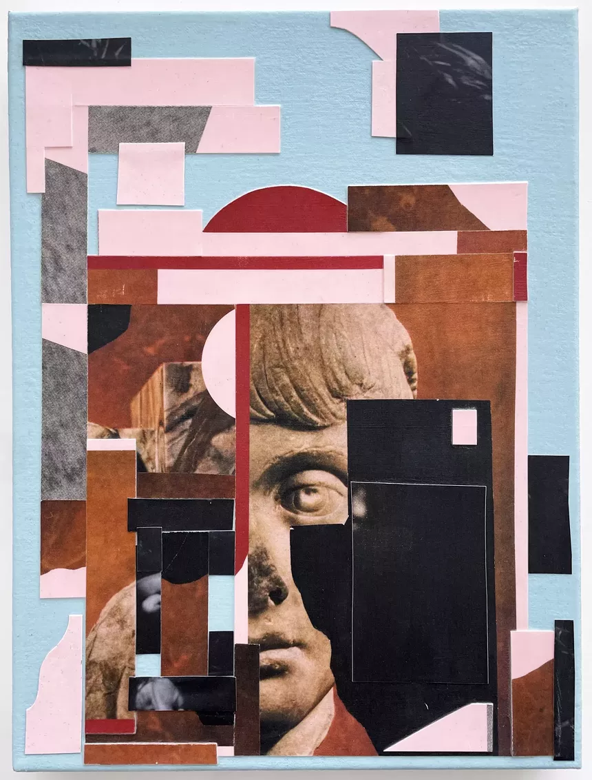 Mario Zoots, “Fragments 3”, 2022, acrylic and paper on linen. - COURTESY OF K CONTEMPORARY