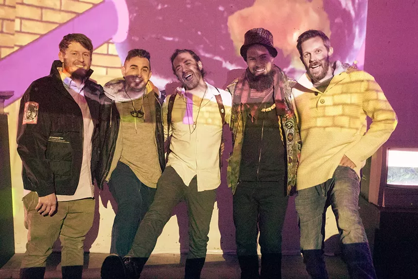 Galaktic Gang founders Kyle Morton (from left), Travis Delly, Cory Ponz, Chris Dyer and Jason Turnquist. - ARIANNA HORTON