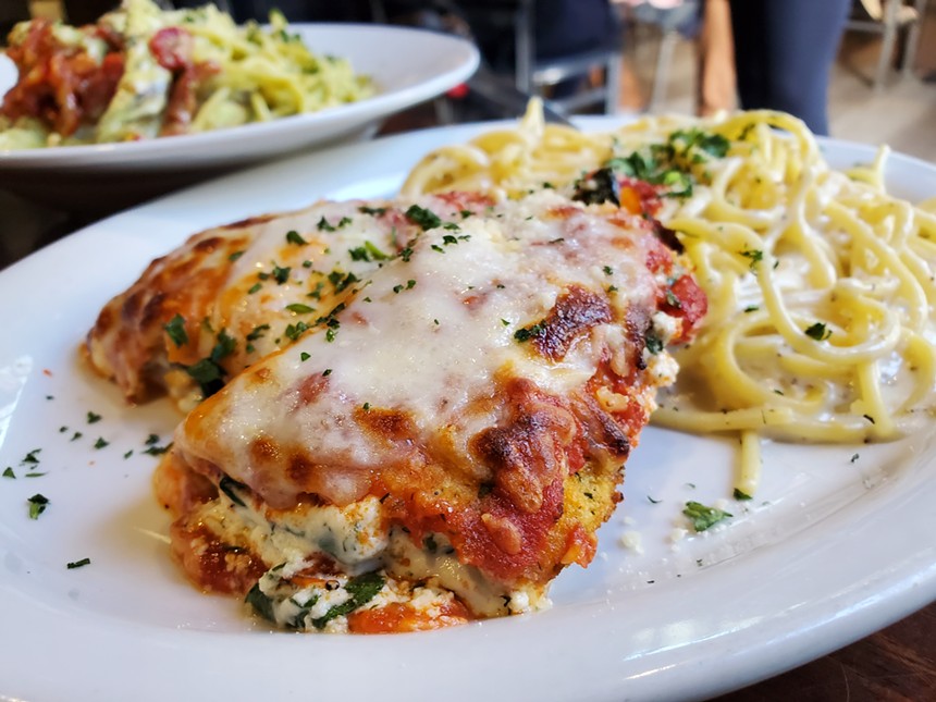 Eggplant rollatini is a satisfying order at Cranelli's. - MOLLY MARTIN