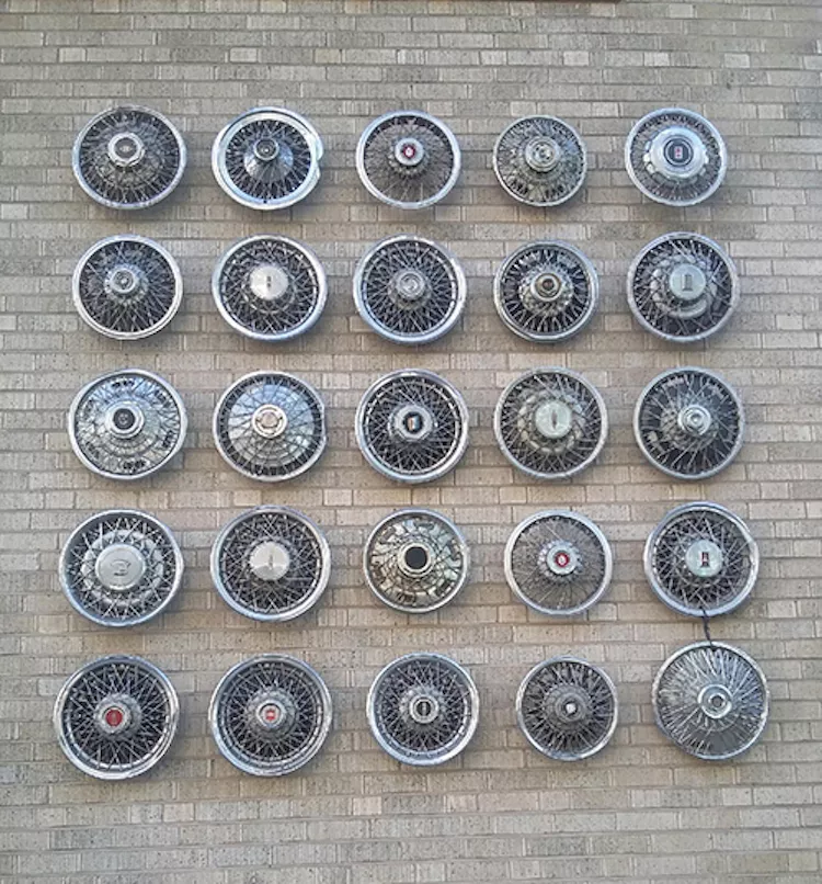 A hubcap grille by Phil Bender at Pirate. -PHIL BENDER