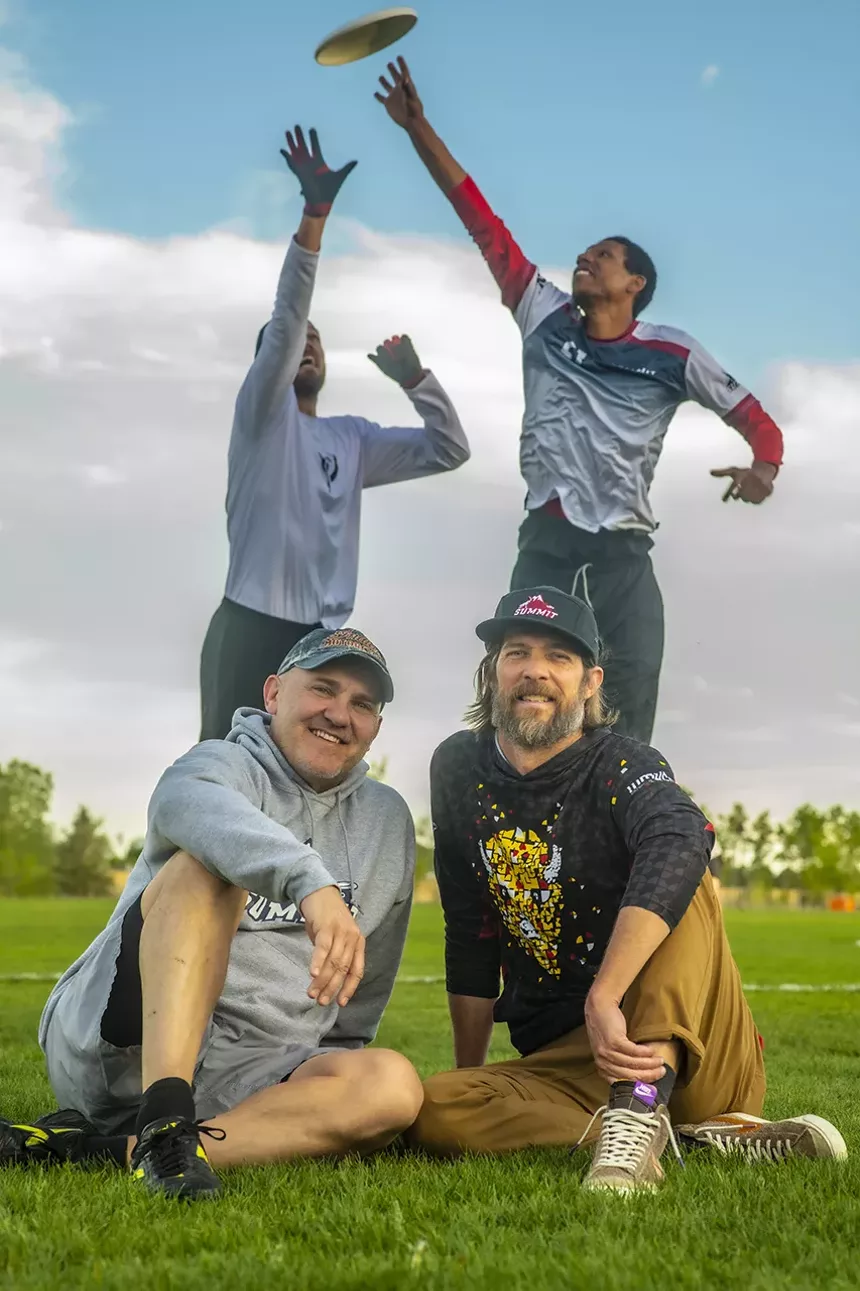 Matt Krei (front left) and Darin DeLay bought the franchise rights in 2014; Dave Wiseman (top left) and Joe "Smash" Anderson are on the Colorado Summit. - EVAN SEMÓN